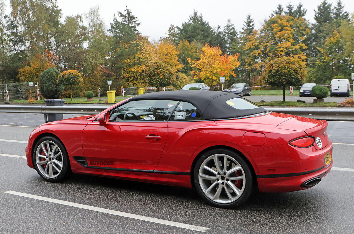 Bentley Continental GTC PHEV spy rear left