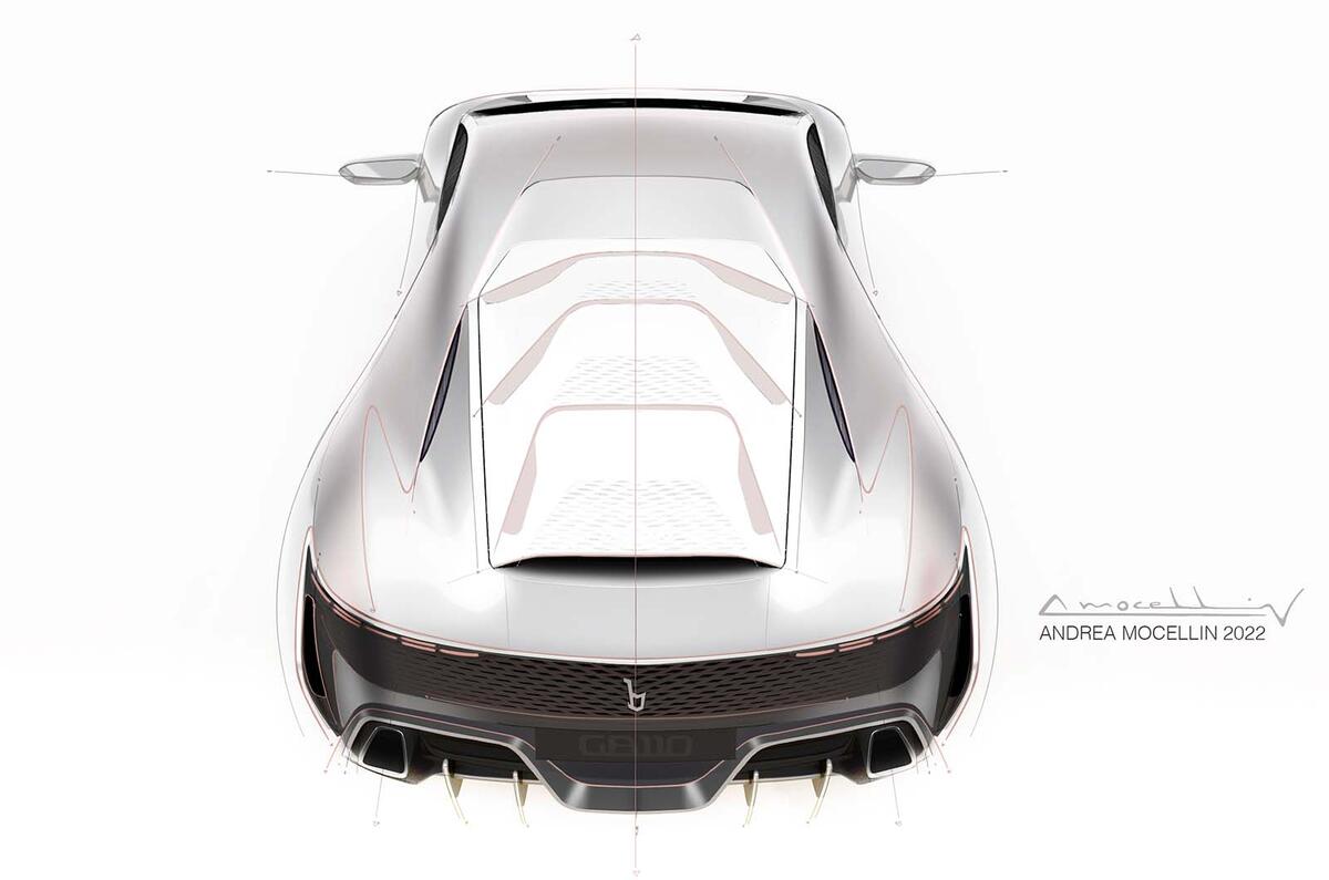 Bertone GB110 sketch rear Bertone GB110 sketch rear