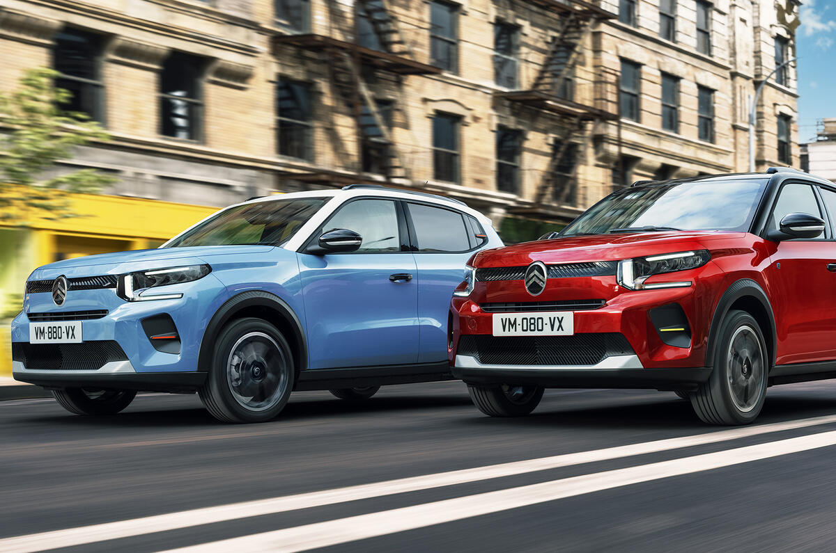 Blue and red Citroen C3 Blue and red Citroen C3