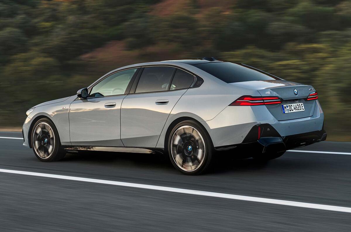 BMW 5 Series rear three quarter tracking