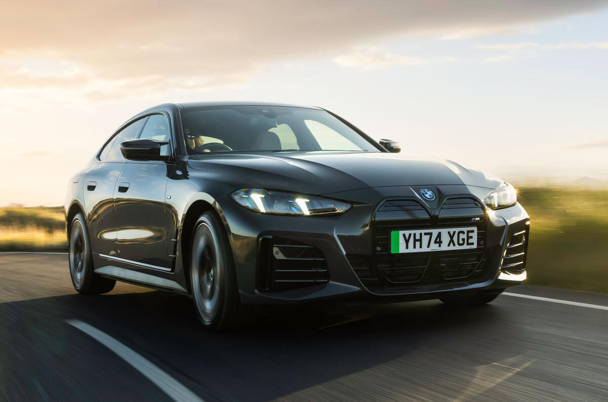 BMW i4 front quarter tracking