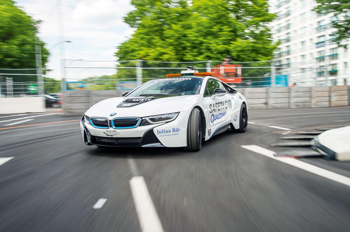 Upgraded BMW i8 acts as Formula ePrix safety car 