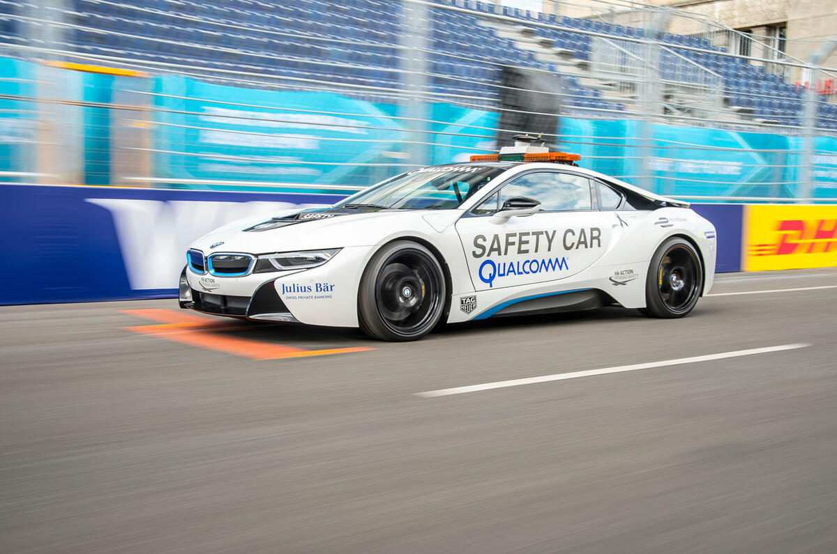 Upgraded BMW i8 acts as Formula ePrix safety car 