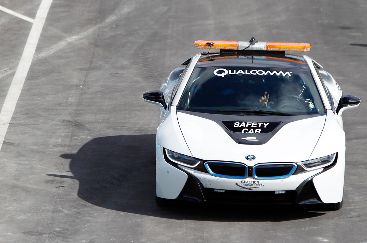 Upgraded BMW i8 acts as Formula ePrix safety car 