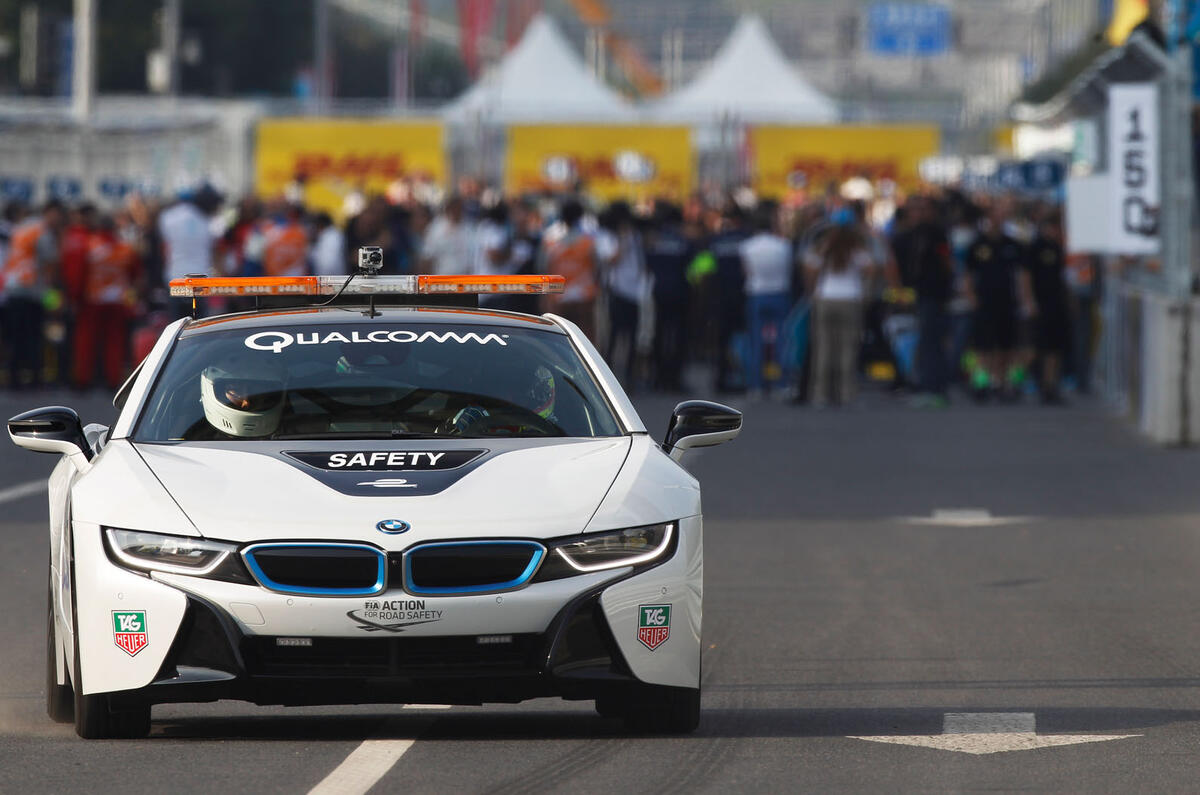 Upgraded BMW i8 acts as Formula ePrix safety car 