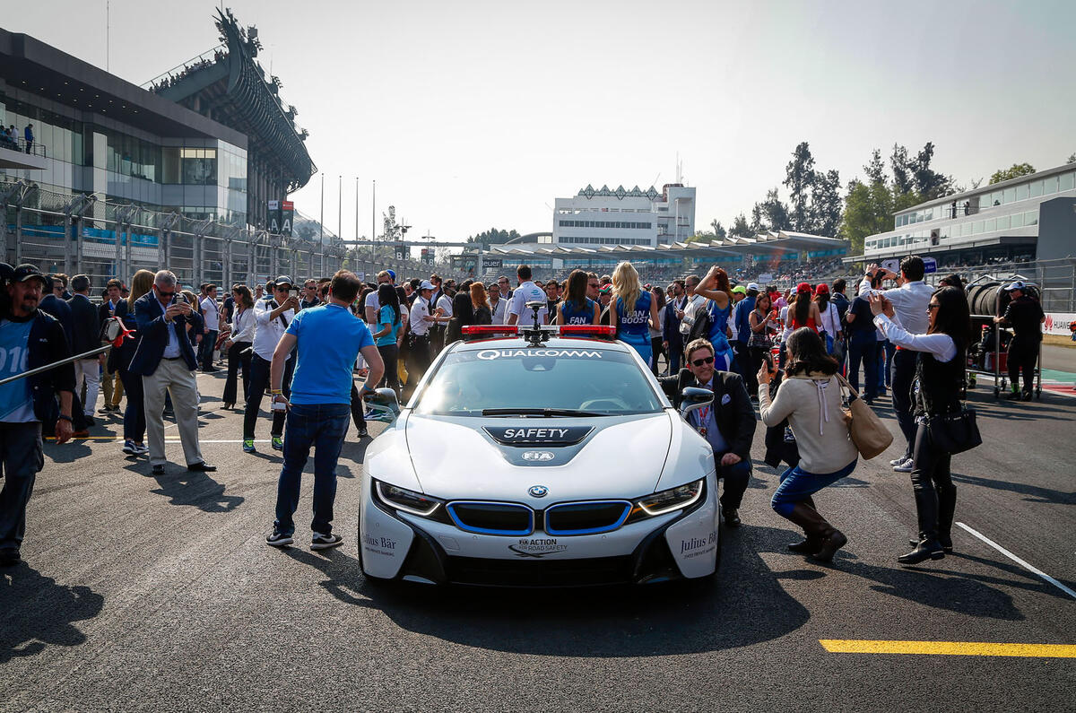 Upgraded BMW i8 acts as Formula ePrix safety car 