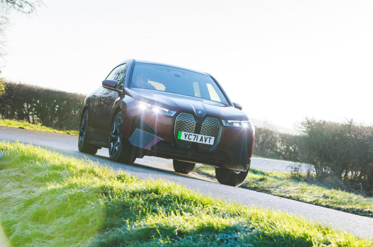 bmw ix 2022 road test review cornering front bmw ix 2022 road test review cornering front