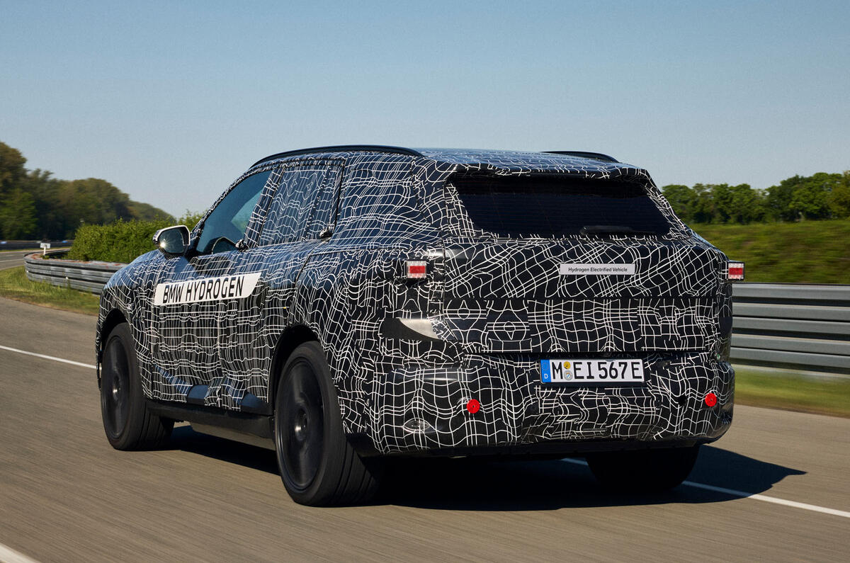 BMW iX5 Hydrogen rear quarter tracking BMW iX5 Hydrogen rear quarter tracking