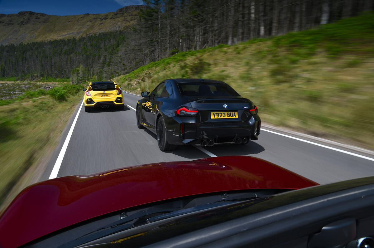 BMW M2 vs Honda Civic Type R vs Mazda MX 5 67