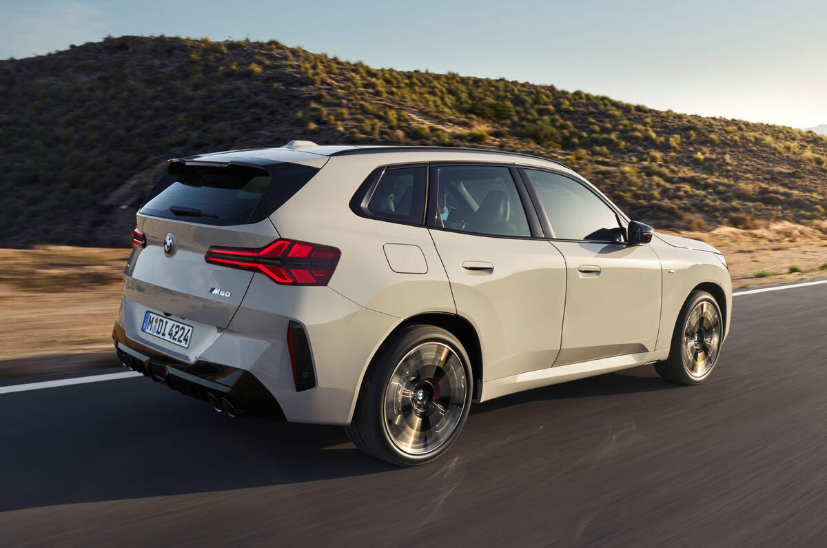 BMW X3 M50 2024 rear quarter tracking BMW X3 M50 2024 rear quarter tracking