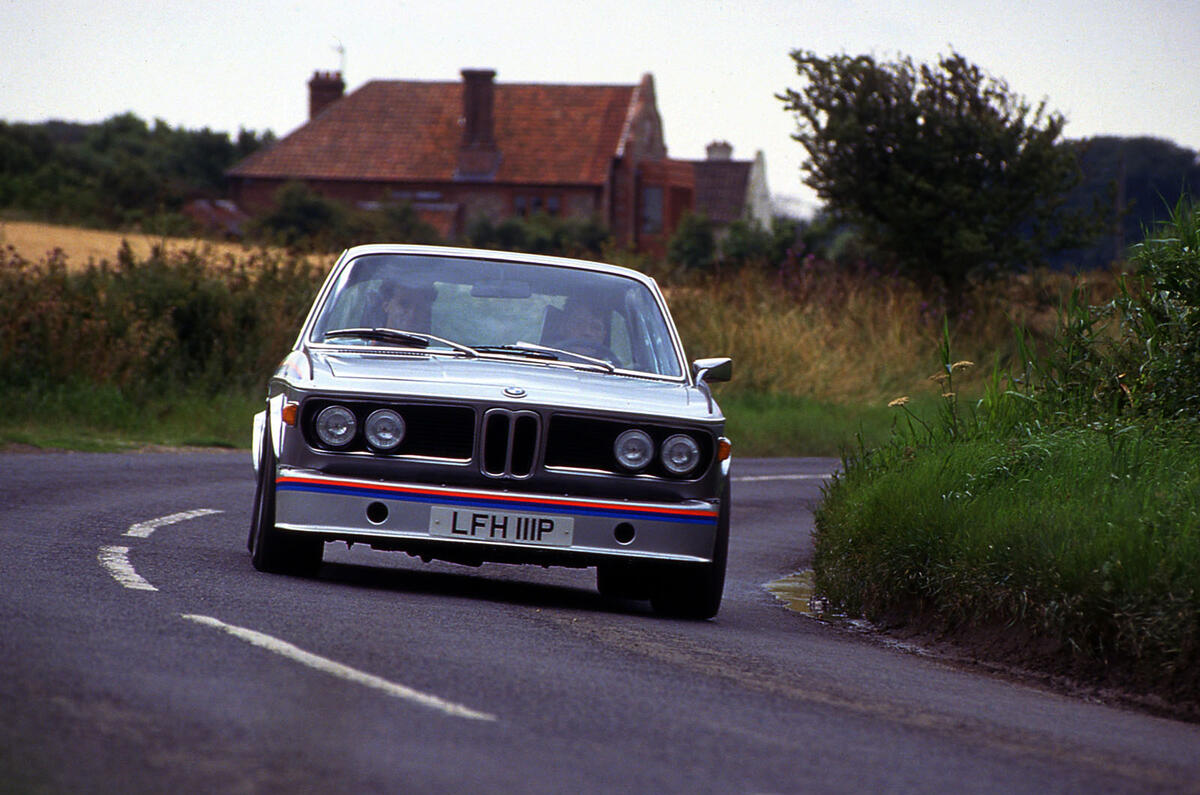 Autocar writers car of 2020 - BMW CSL batmobile cornering