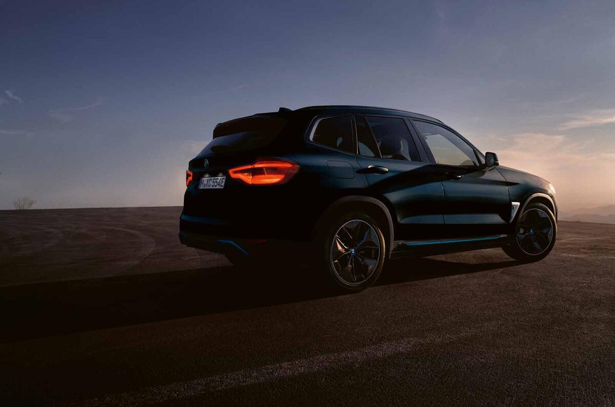 BMW iX3 black rear outside BMW iX3 black rear outside