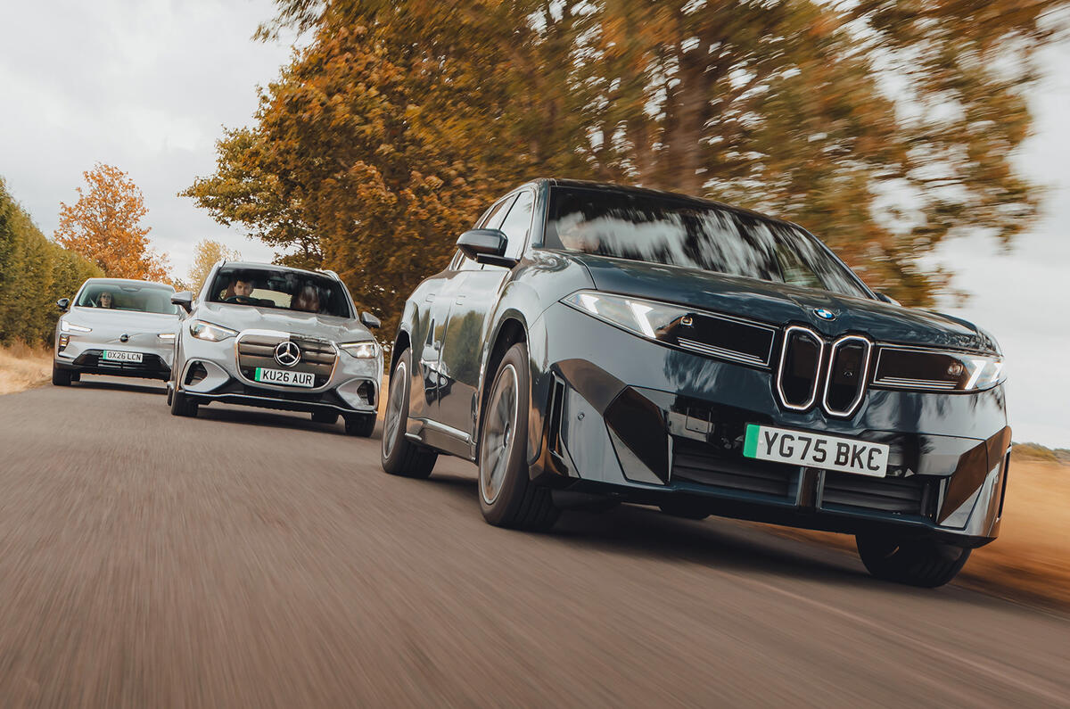 BMW iX3 vs Merc GLC EV vs Volvo EX60 group test LEAD
