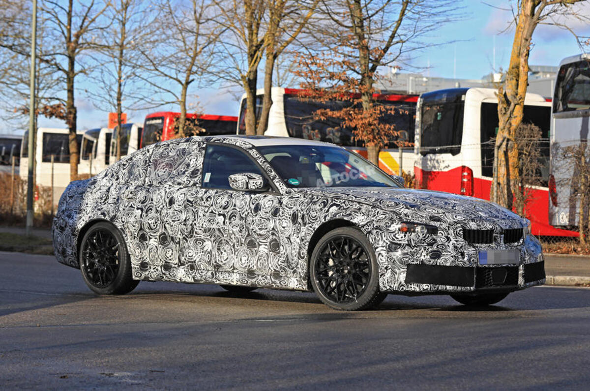 BMW M3 test mule side