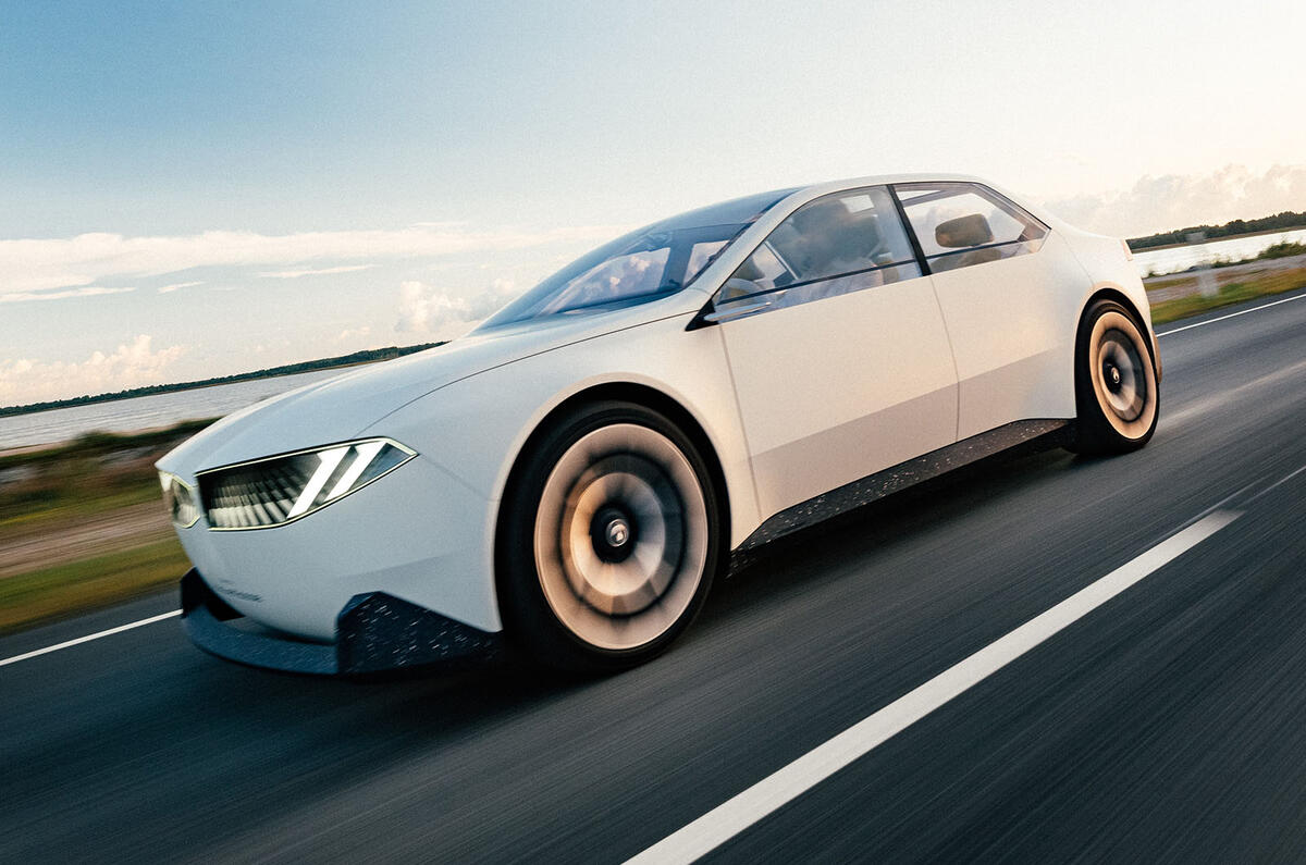 BMW Vision Neue Klasse concept front three quarter tracking