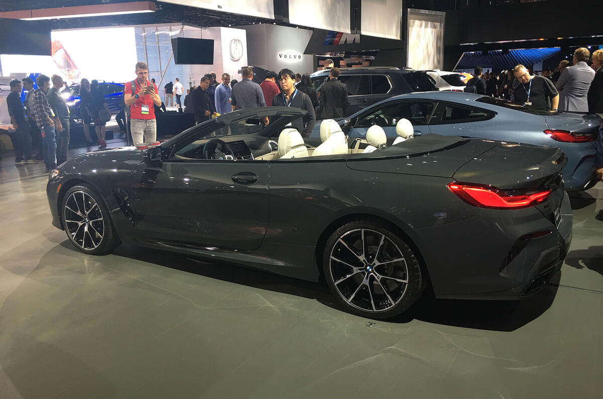 BMW 8 Series convertible at LA motor show - side