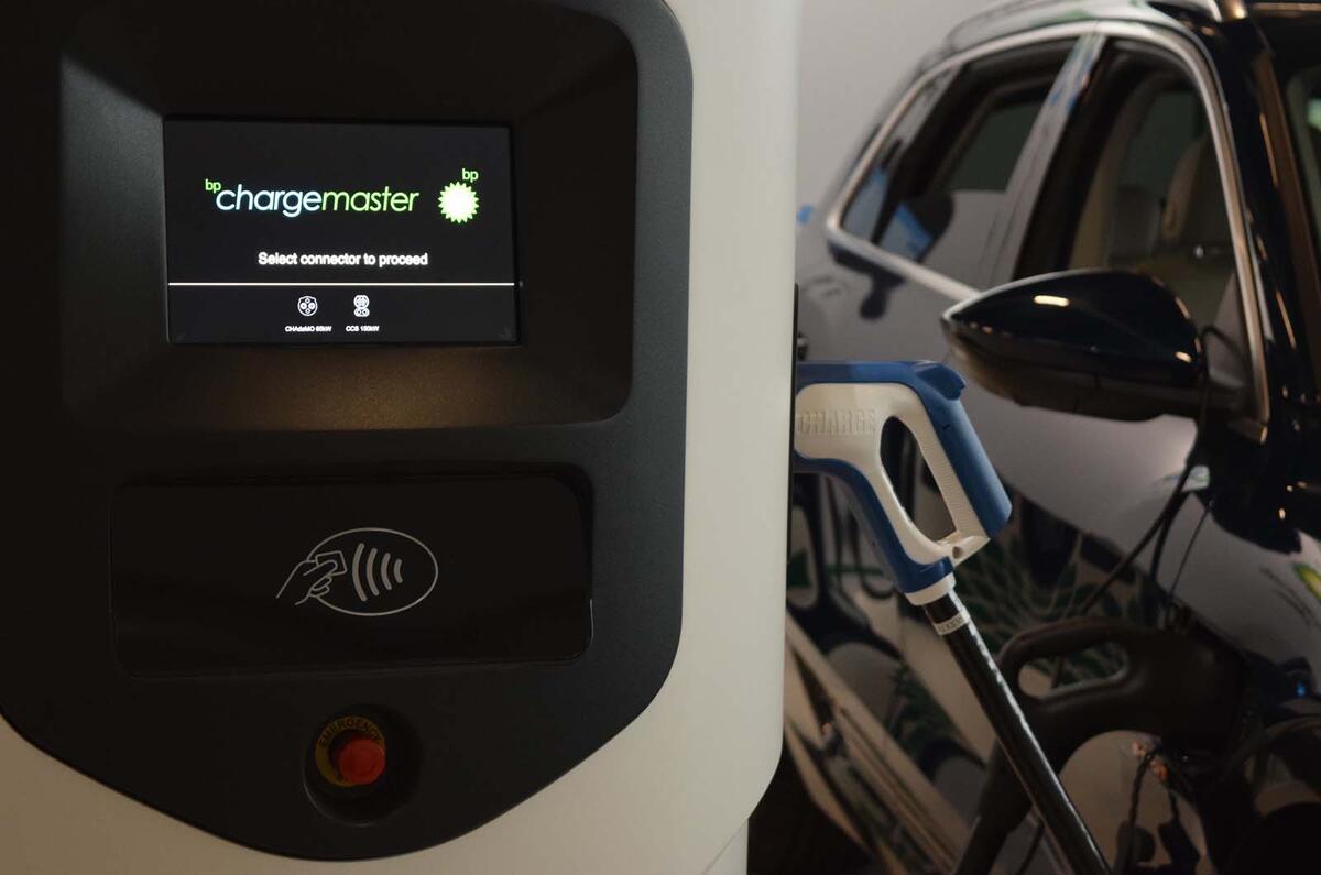 Audi E-tron charging with BP Chargemaster