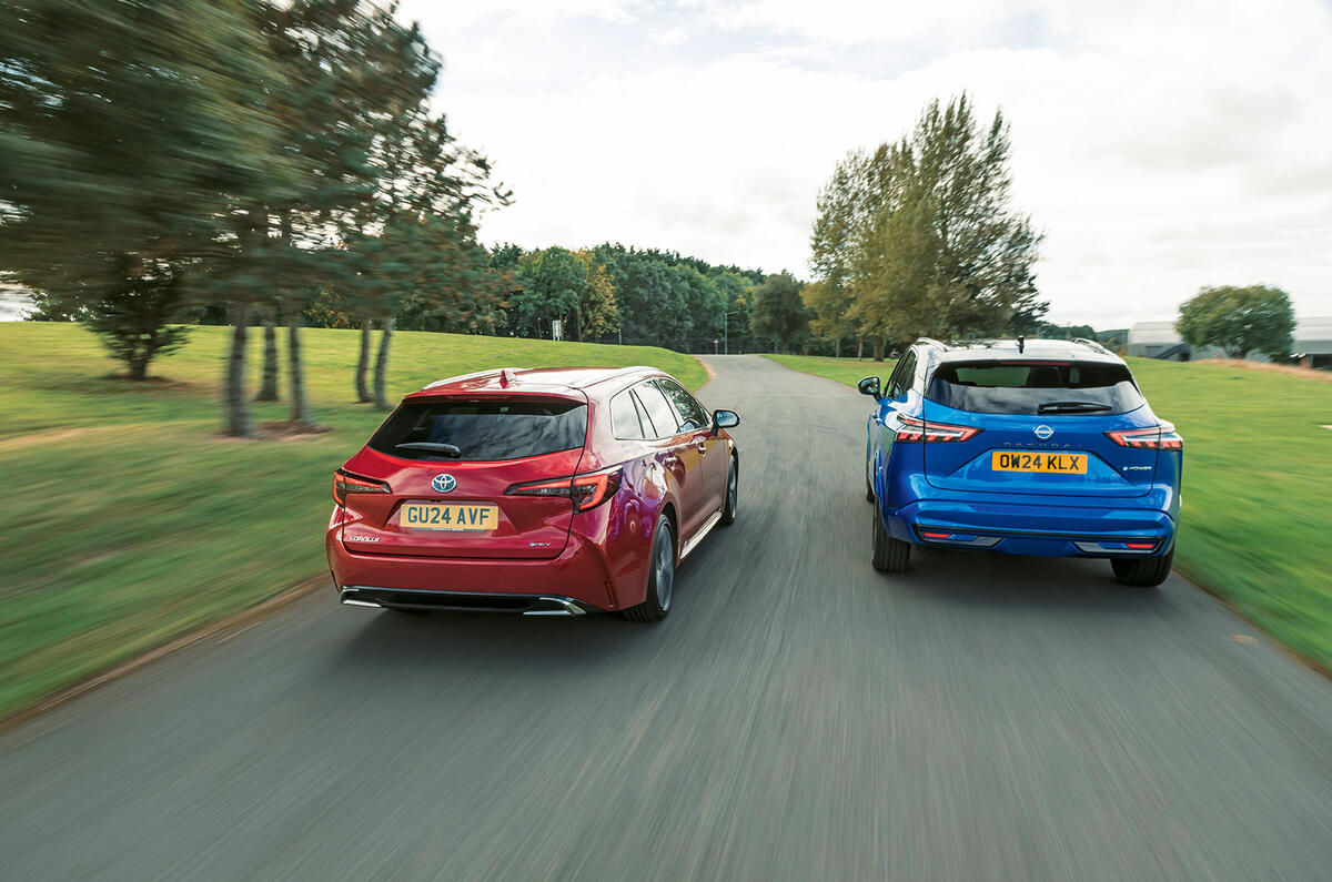 British Made Feature 2024 Corolla Qashqai rear tracking 49