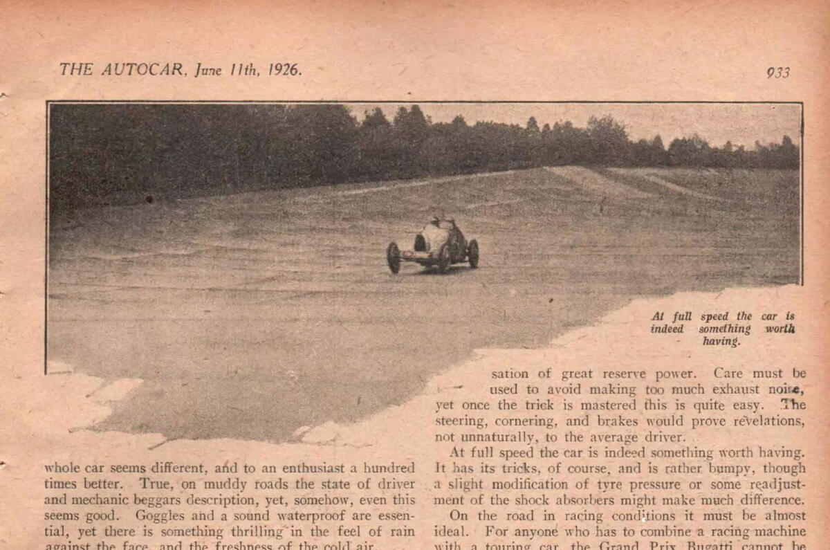 Bugatti Type 35 Autocar test 11 June 1926 Bugatti Type 35 Autocar test 11 June 1926