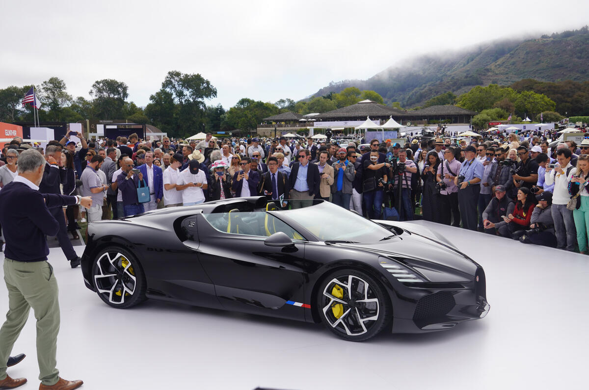 Bugatti Mistral side on stage Bugatti Mistral side on stage