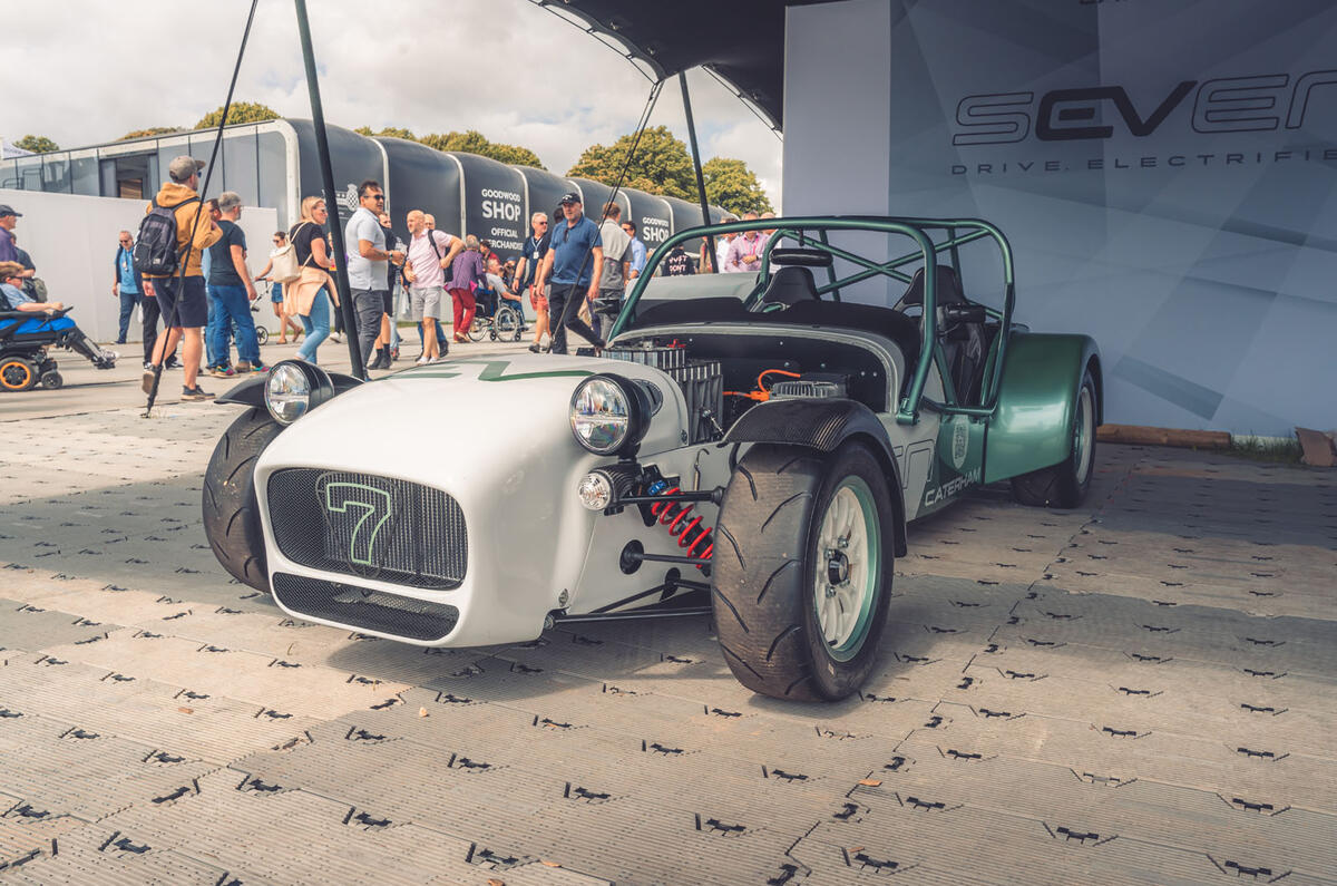 Caterham EV 7 Goodwood front 3 4 low