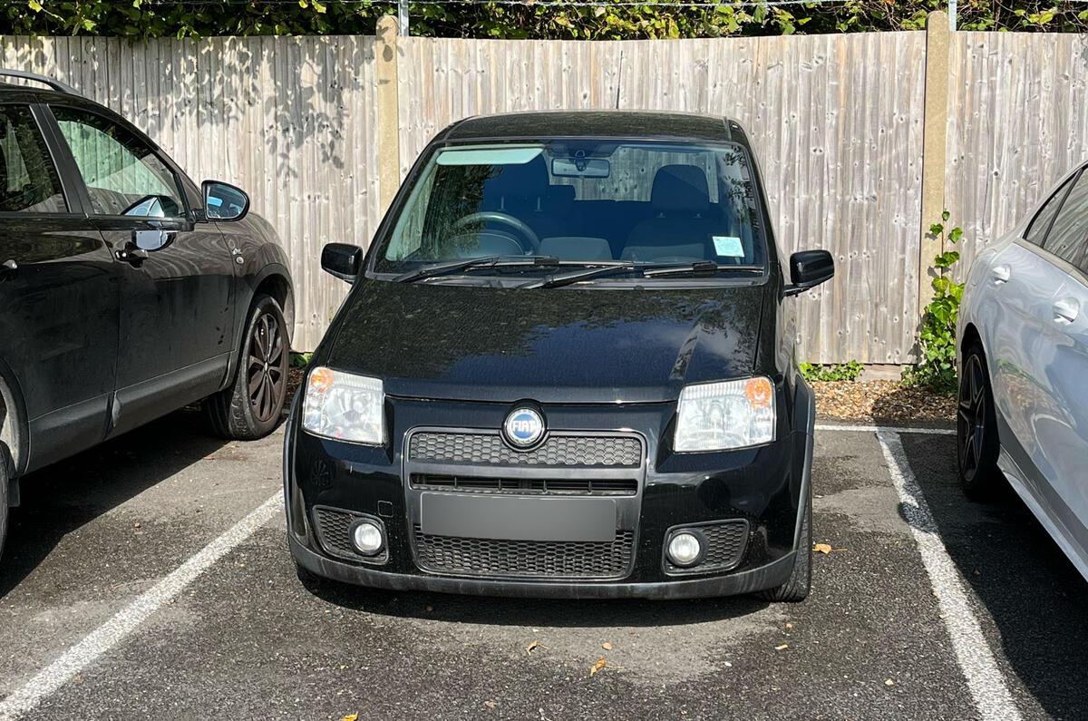Charlie Martin Fiat Panda 100HP parked