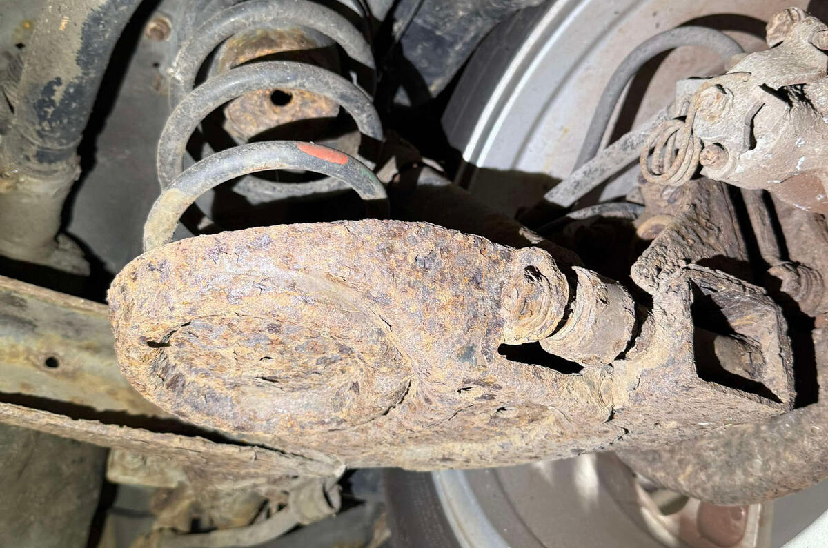 Charlie Martin Fiat Panda 100HP rear beam rust