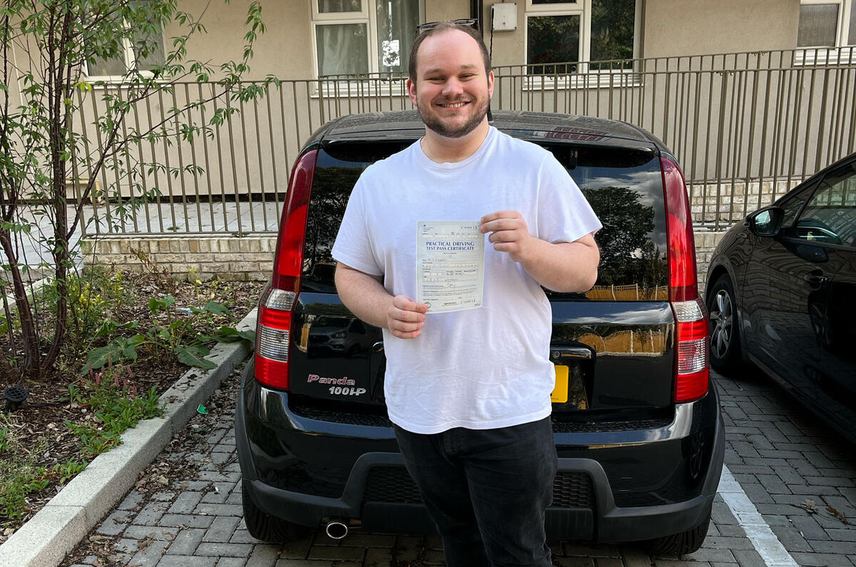 Charlie Martin Fiat Panda 100HP test pass certificate