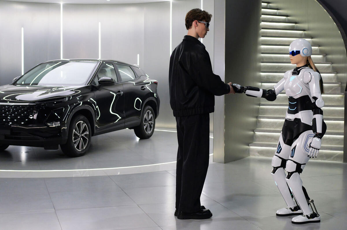Chery Aimoga robot in a car dealership