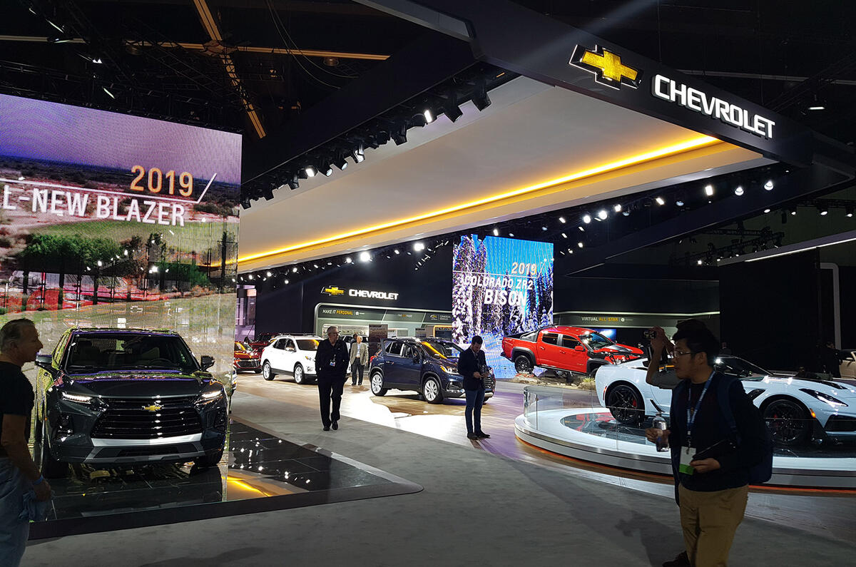 LA motor show Chevrolet stand