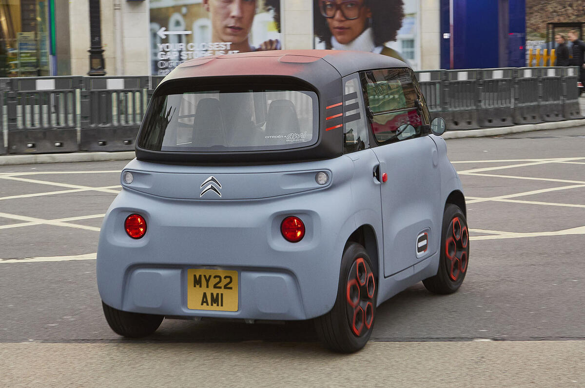 Citroen Ami in London rear cornering