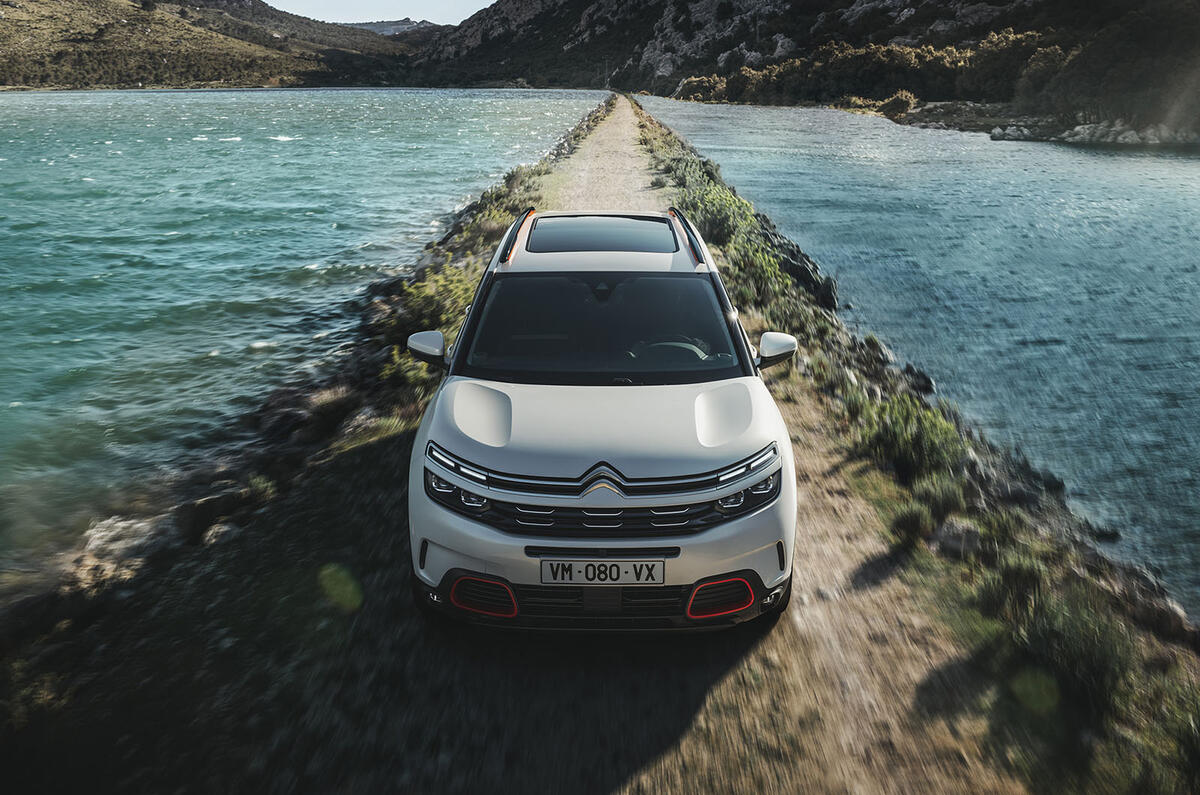Citroen C5 Aircross 2018 European launch on the road front