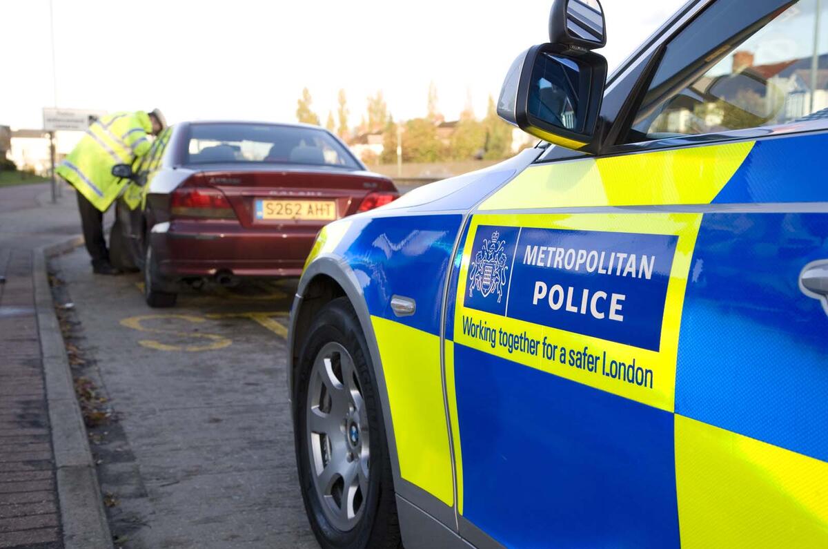 Metropolitan Police stop a Mitsubishi Galant