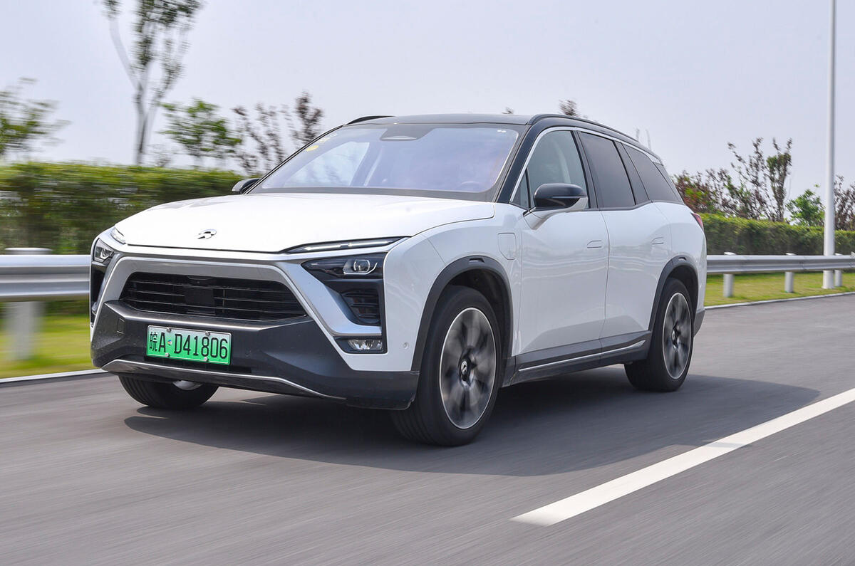 Nio EV on green Chinese numberplate