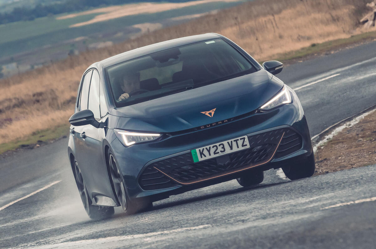 Cupra Born front quarter tracking