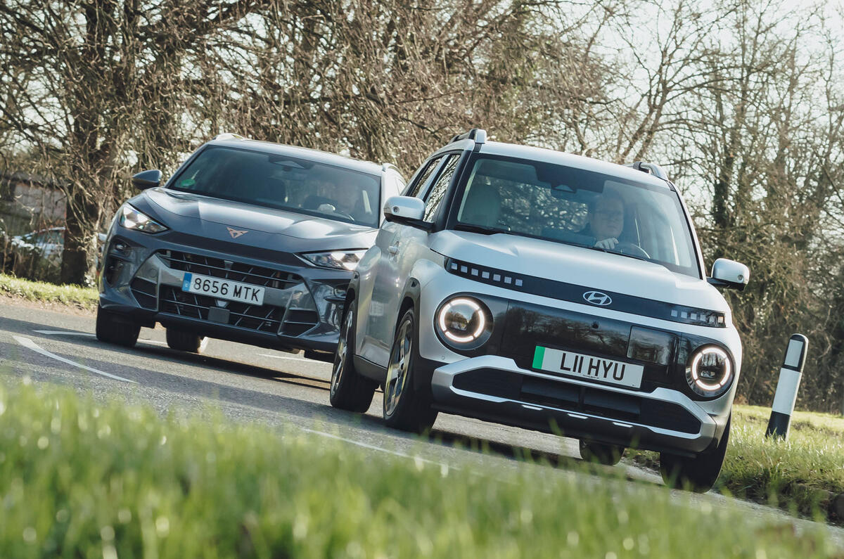 Cupra Terramar following Hyundai Inster front Cupra Terramar following Hyundai Inster front