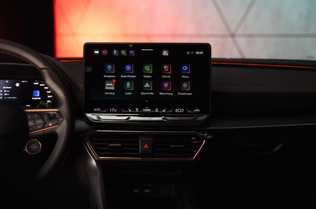 Cupra Leon infotainment system Cupra Leon infotainment system