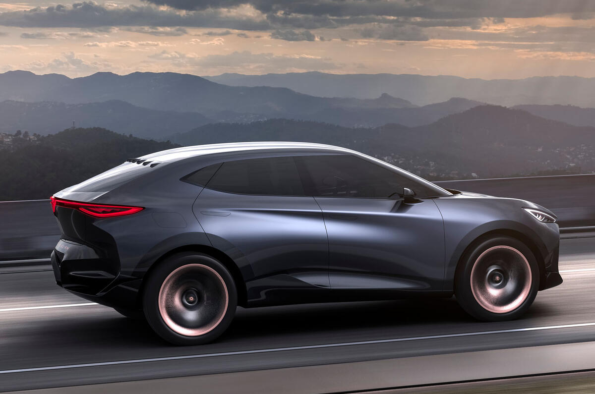 2019 Cupra Tavascan concept - hero on the road