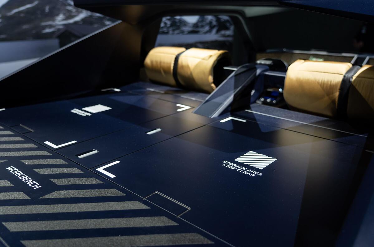 Dacia Manifesto 2022 interior rear detail Dacia Manifesto 2022 interior rear detail