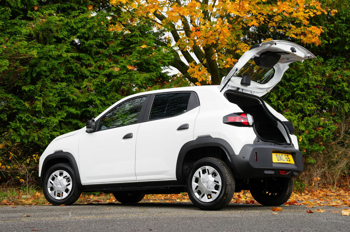 Dacia Spring Cargo rear quarter boot open Dacia Spring Cargo rear quarter boot open