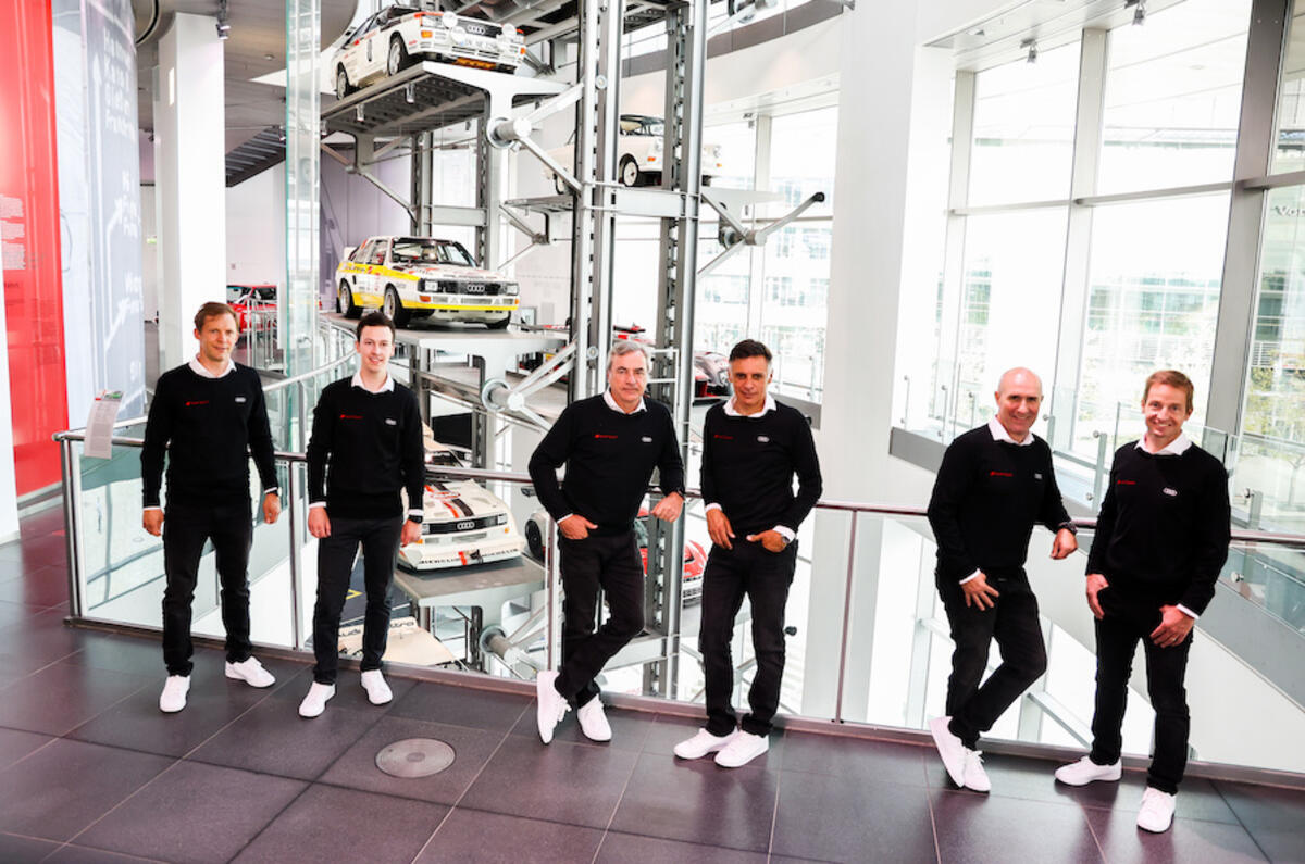 Audi's team includes rally legends Stephane Peterhansel and Carlos Sainz, and Mattias Ekstrom Audi's team includes rally legends Stephane Peterhansel and Carlos Sainz, and Mattias Ekstrom
