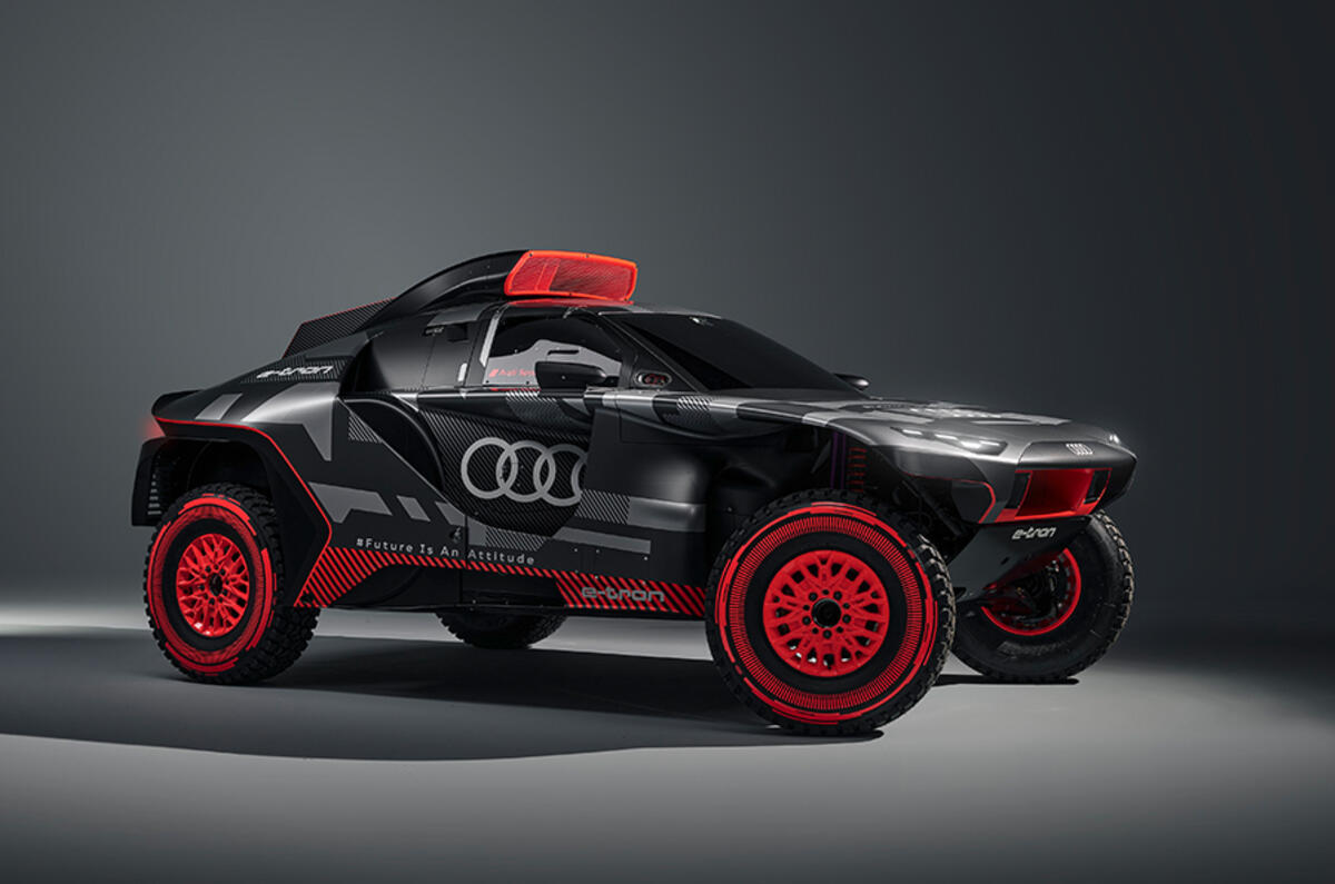 The Audi RS Q e-tron blends electric power with a TFSI petrol engine for on-the-go recharging The Audi RS Q e-tron blends electric power with a TFSI petrol engine for on-the-go recharging