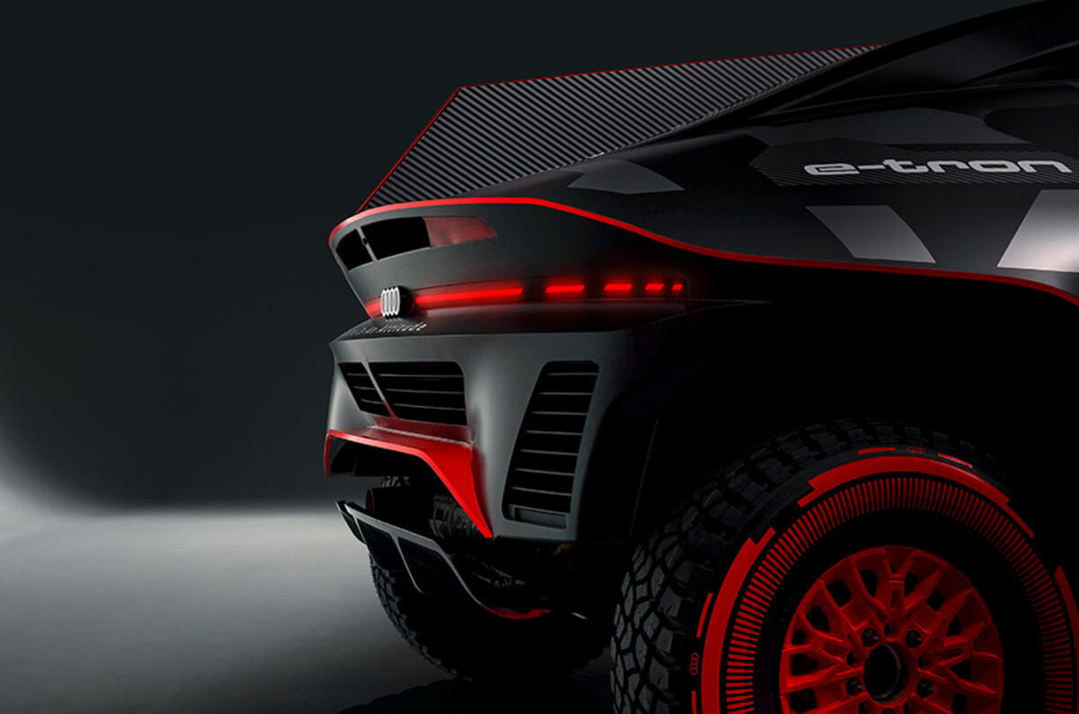 The Audi RS Q e-tron’s rugged muscular form is full of subtle Audi references The Audi RS Q e-tron’s rugged muscular form is full of subtle Audi references