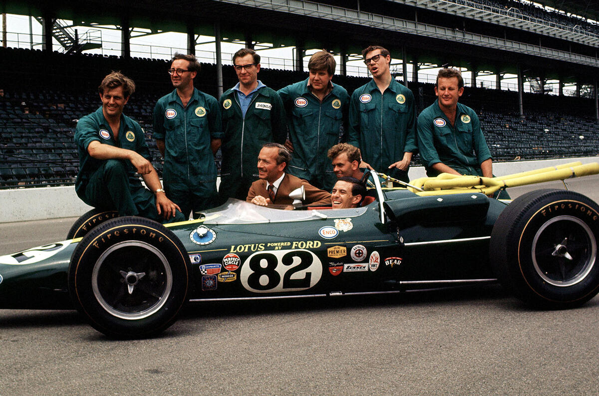 Clark with the Lotus team Clark with the Lotus team