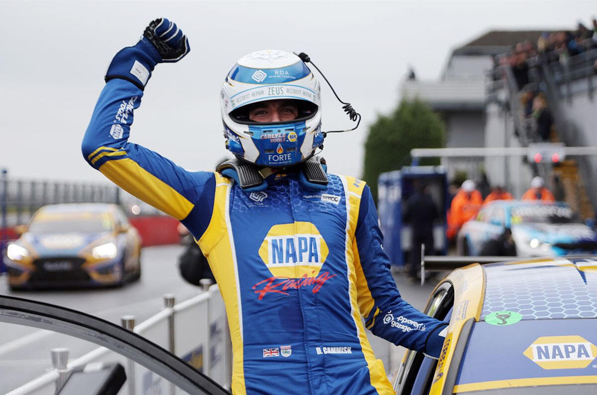 Dan Camish wins the opening BTCC race