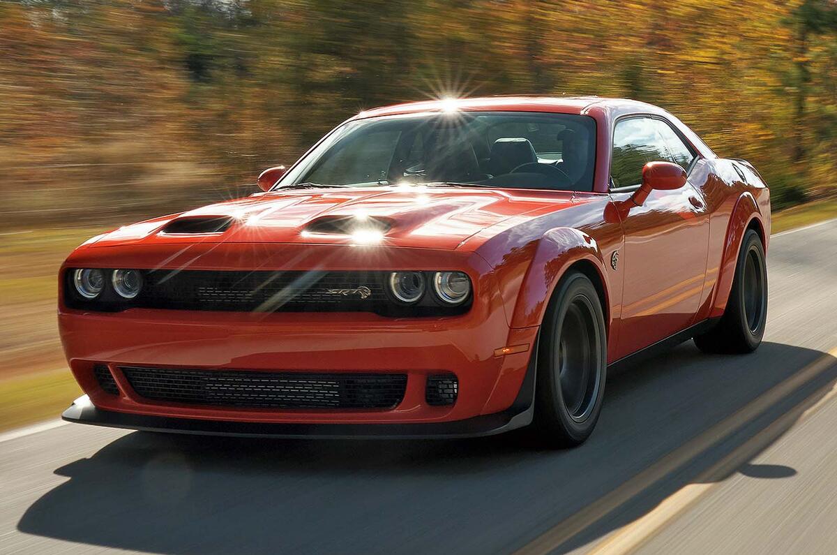 Dodge Challenger front three quarter tracking Dodge Challenger front three quarter tracking