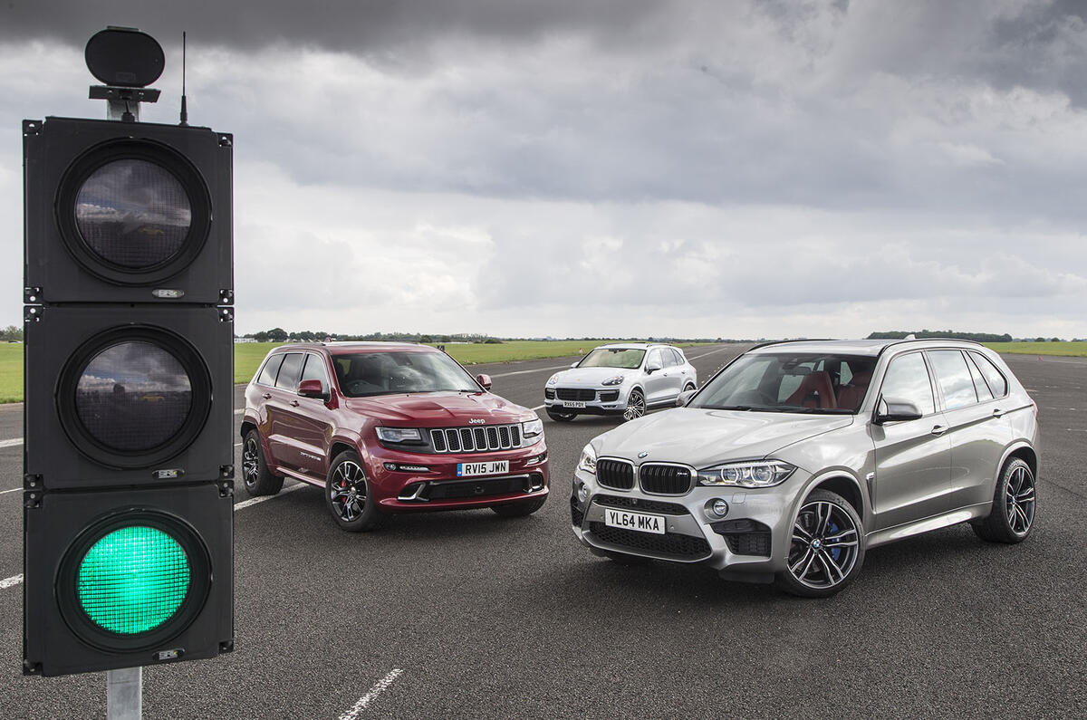 BMW X5 M, Jeep Cherokee SRT 8, Porsche Cayenne Turbo
