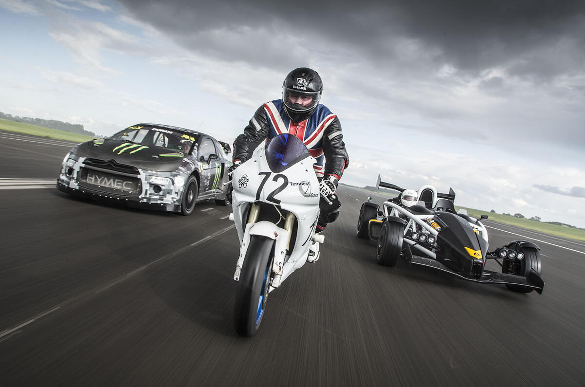 Race bike, Ariel Atom 3.5R, Citroen DS3 rallycross