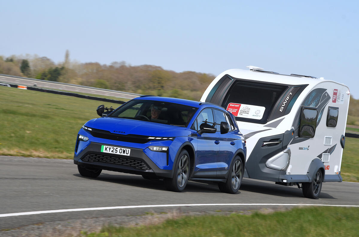Skoda Elroq towing caravan Skoda Elroq towing caravan