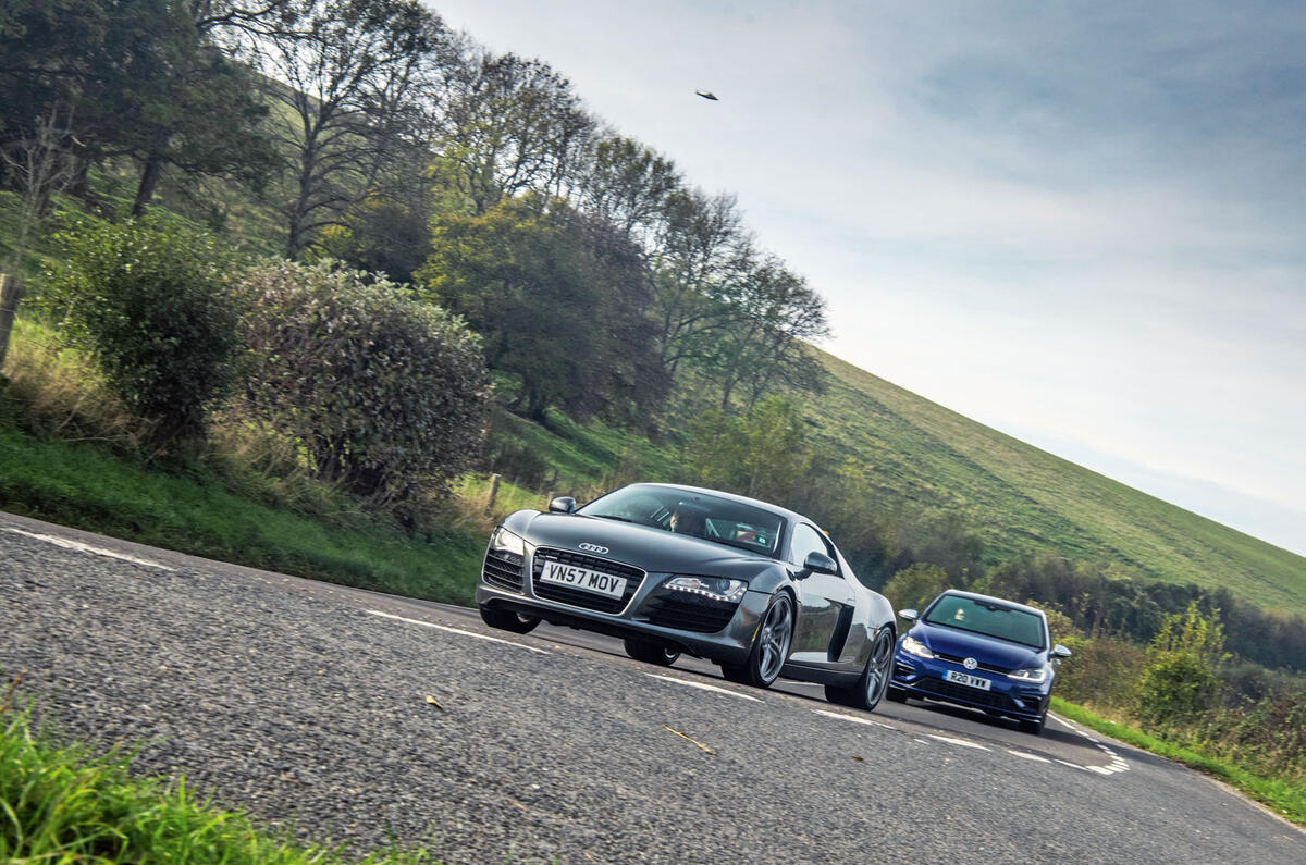 Audi R8 vs. Volkswagen Golf R